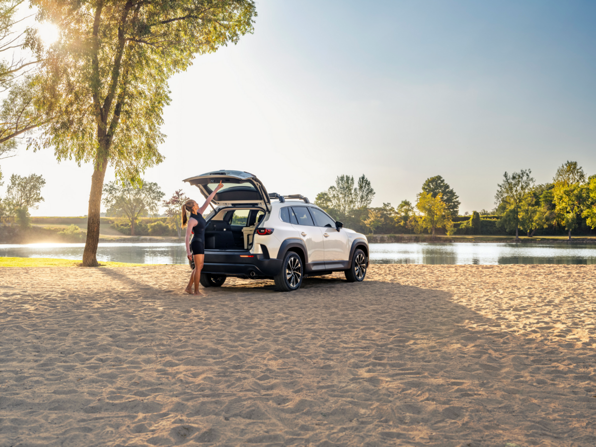 The 2026 Mazda CX-50 parked near a lake