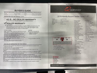 2019 Honda Accord Sedan Sport 1.5T
