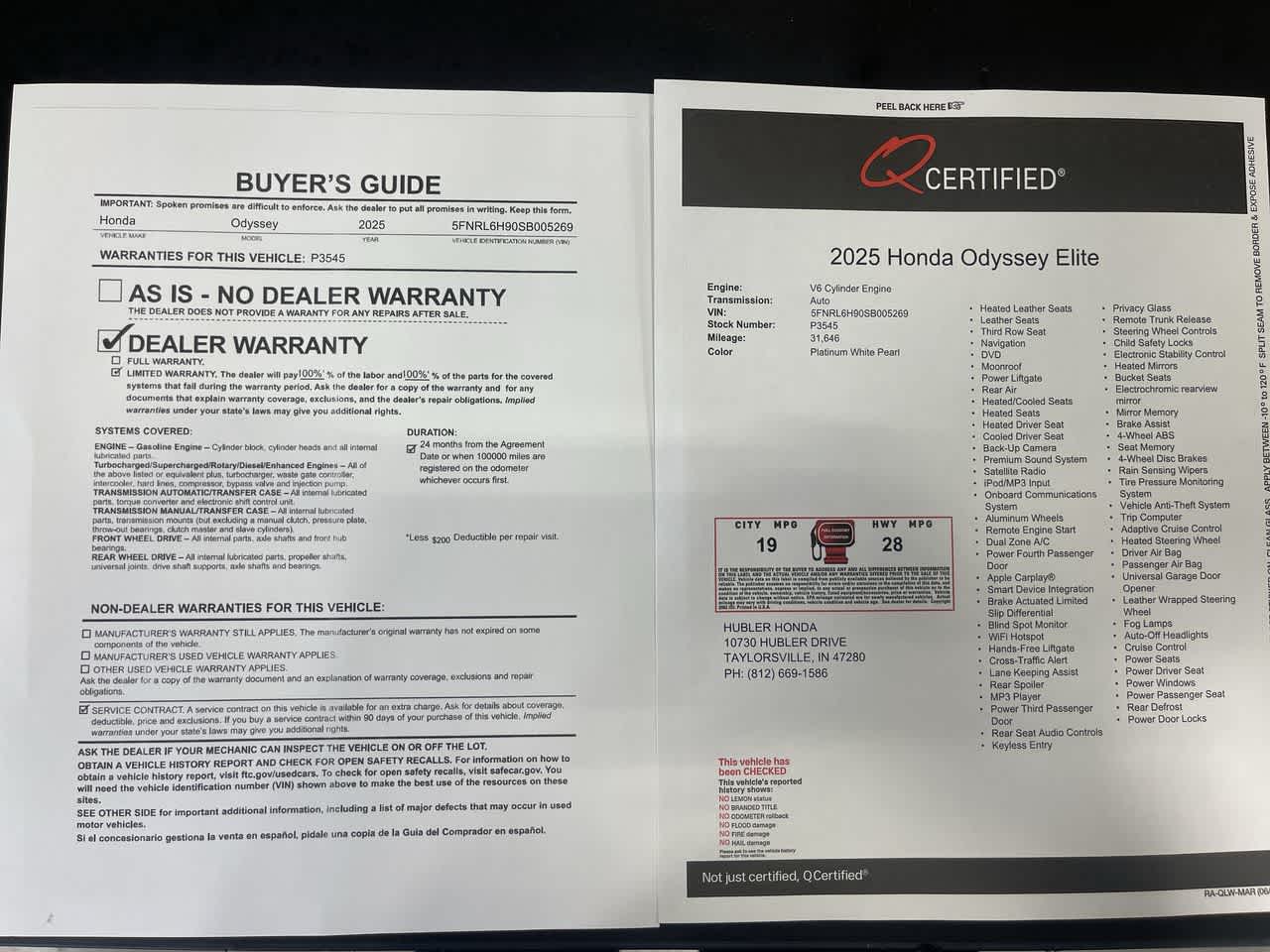 2025 Honda Odyssey Elite