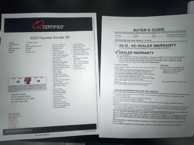 2022 Hyundai Sonata SE
