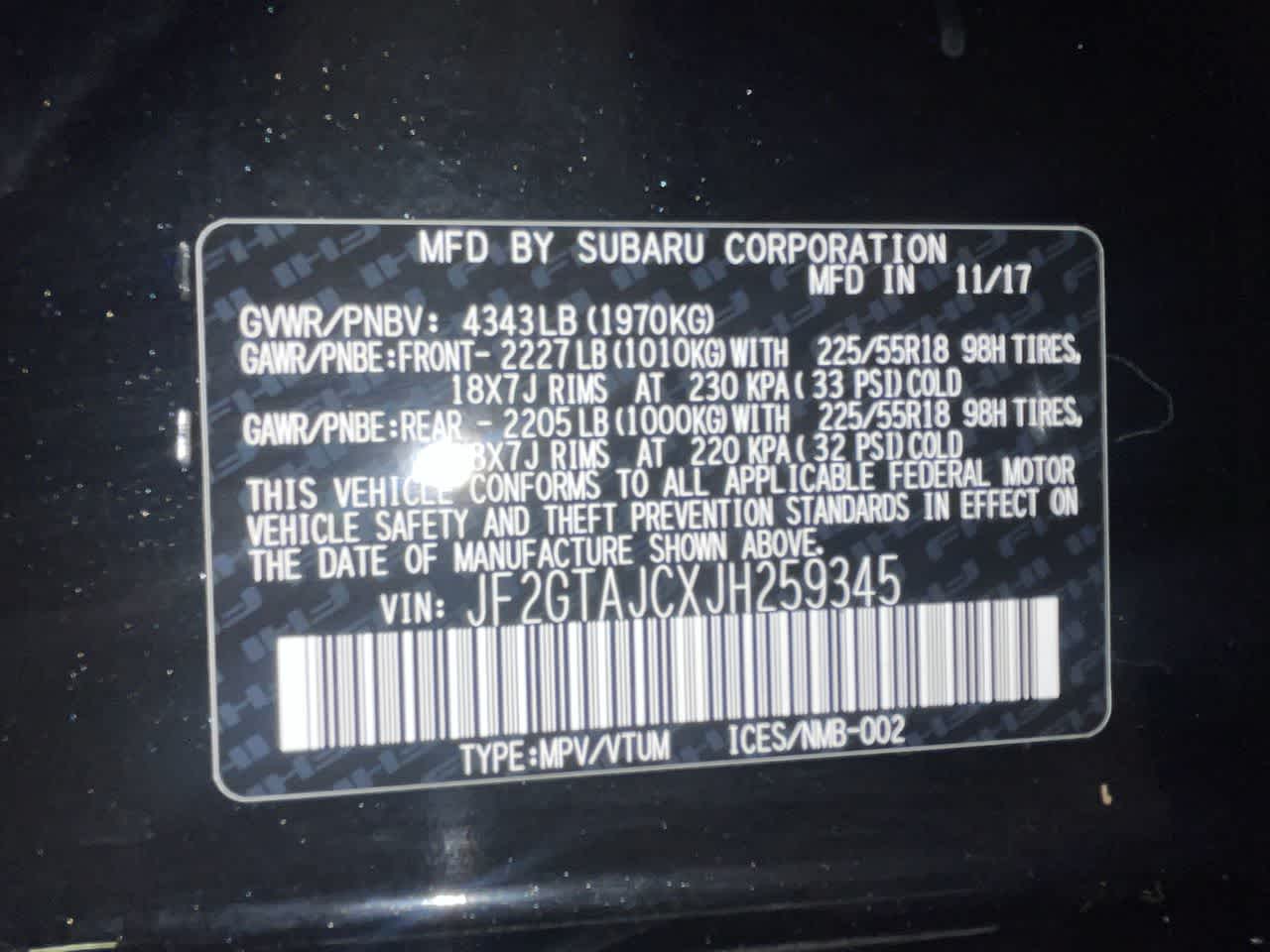 2018 Subaru Crosstrek Limited