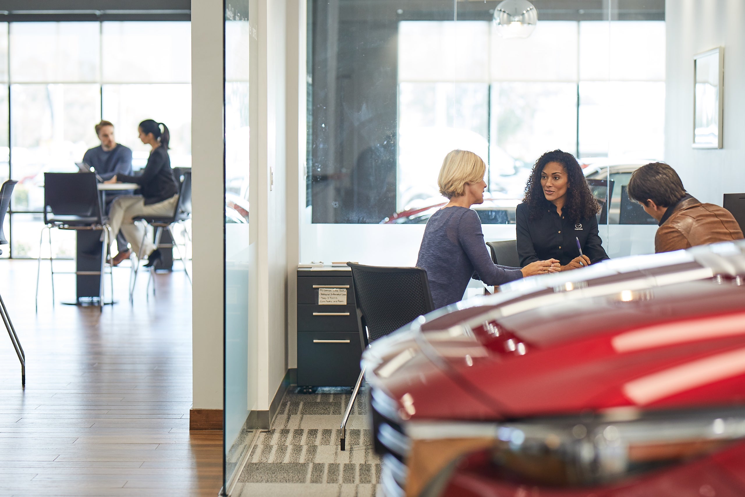 Customer at Mazda dealership